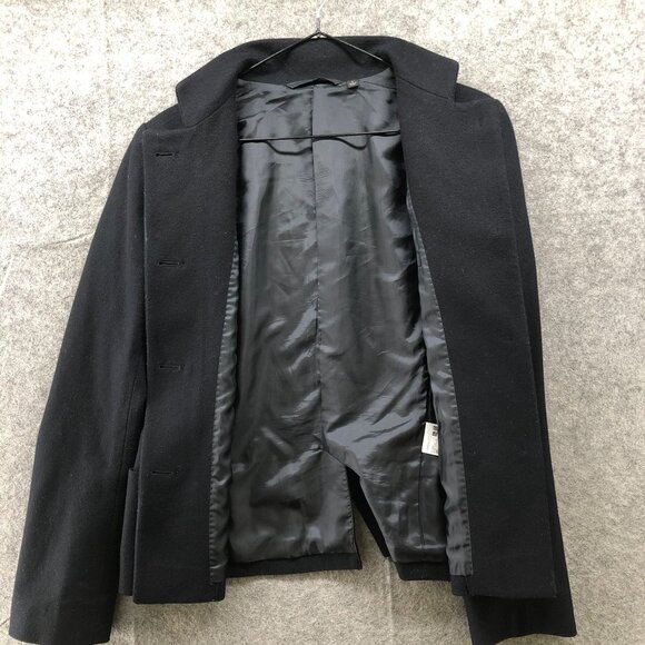 Uniqlo Wool Blazer Jacket Womens S Black Short Coat Minimalist Formal - Picture 3 of 10